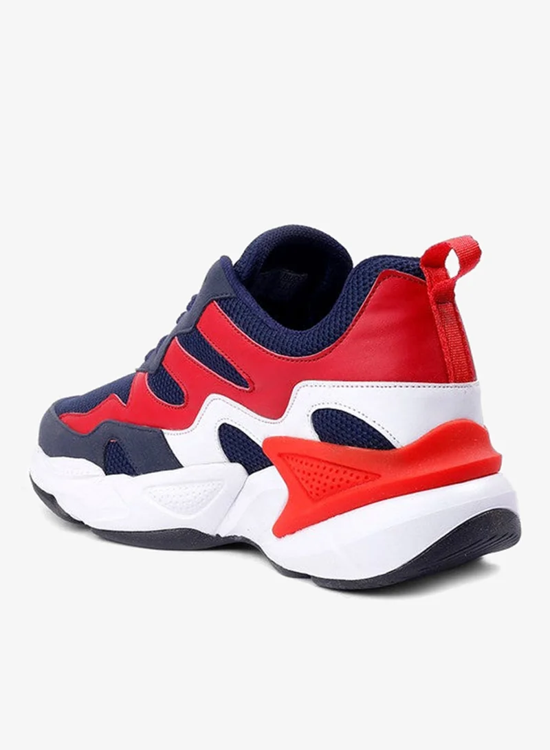 باكا بوتشي أحذية رياضية رجالية للجري باللونين الأحمر والأزرق الداكن